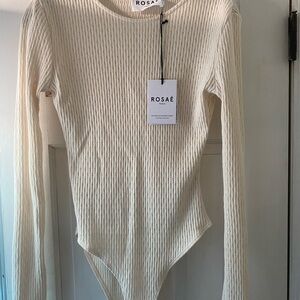 Rosae Paris Cream Pointelle “Le Dreyfus” Body Suit, US 4, Brand New with Tags